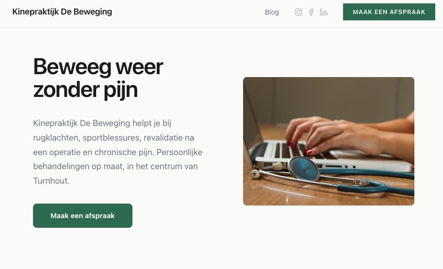 Professionele website gegenereerd door Fyndex